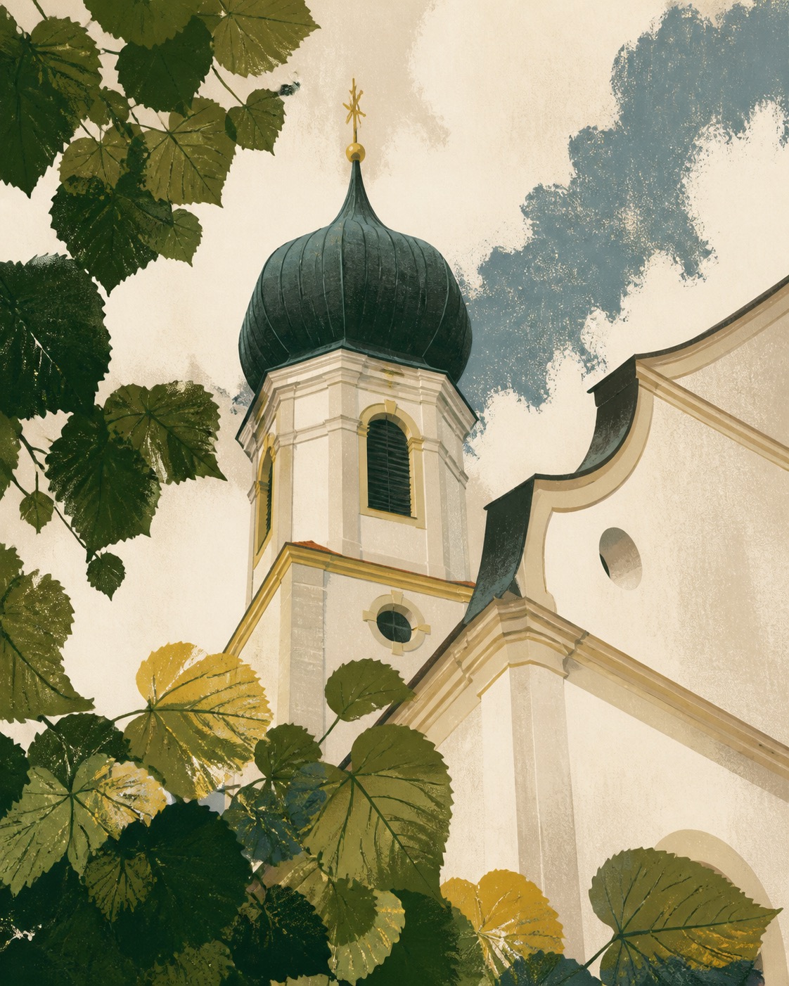 Illustrierter Kirchturm von St. Martin