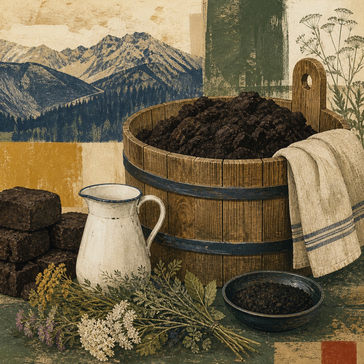 Illustration der Bad Kohlgruber Moorbadtradition